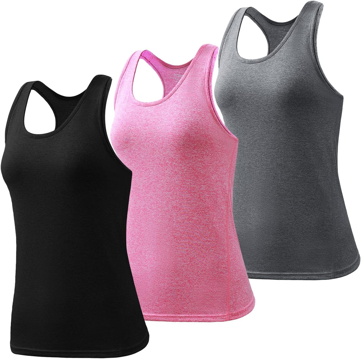 Workout Tank Tops for Women 3Pack Athletic Racerback Sports Compression Sleeveless Dry Fit Shirts