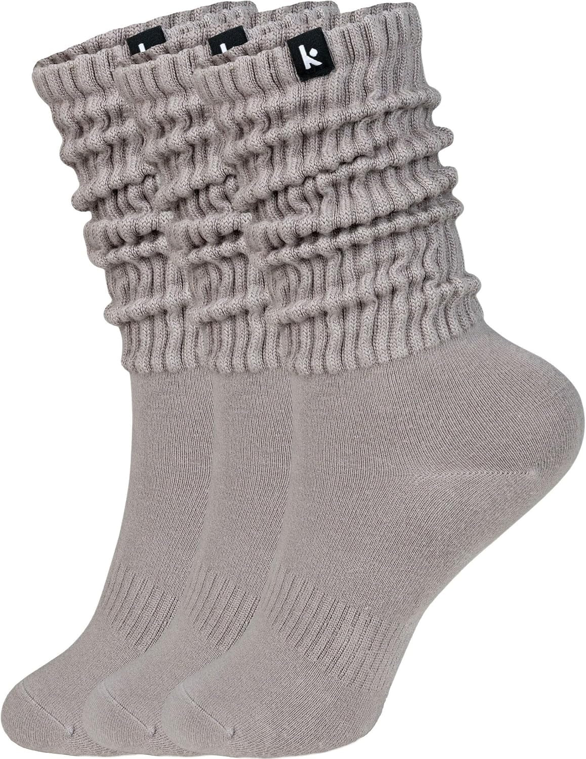 Scrunch Boot Socks for Women, Long Cozy Slouch Crew, 3 Pairs