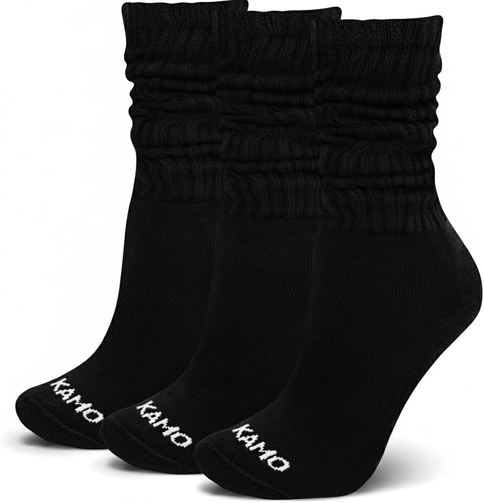 Scrunch Boot Socks for Women, Long Cozy Slouch Crew, 3 Pairs