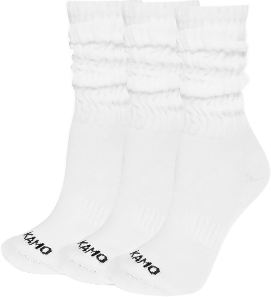 Scrunch Boot Socks for Women, Long Cozy Slouch Crew, 3 Pairs