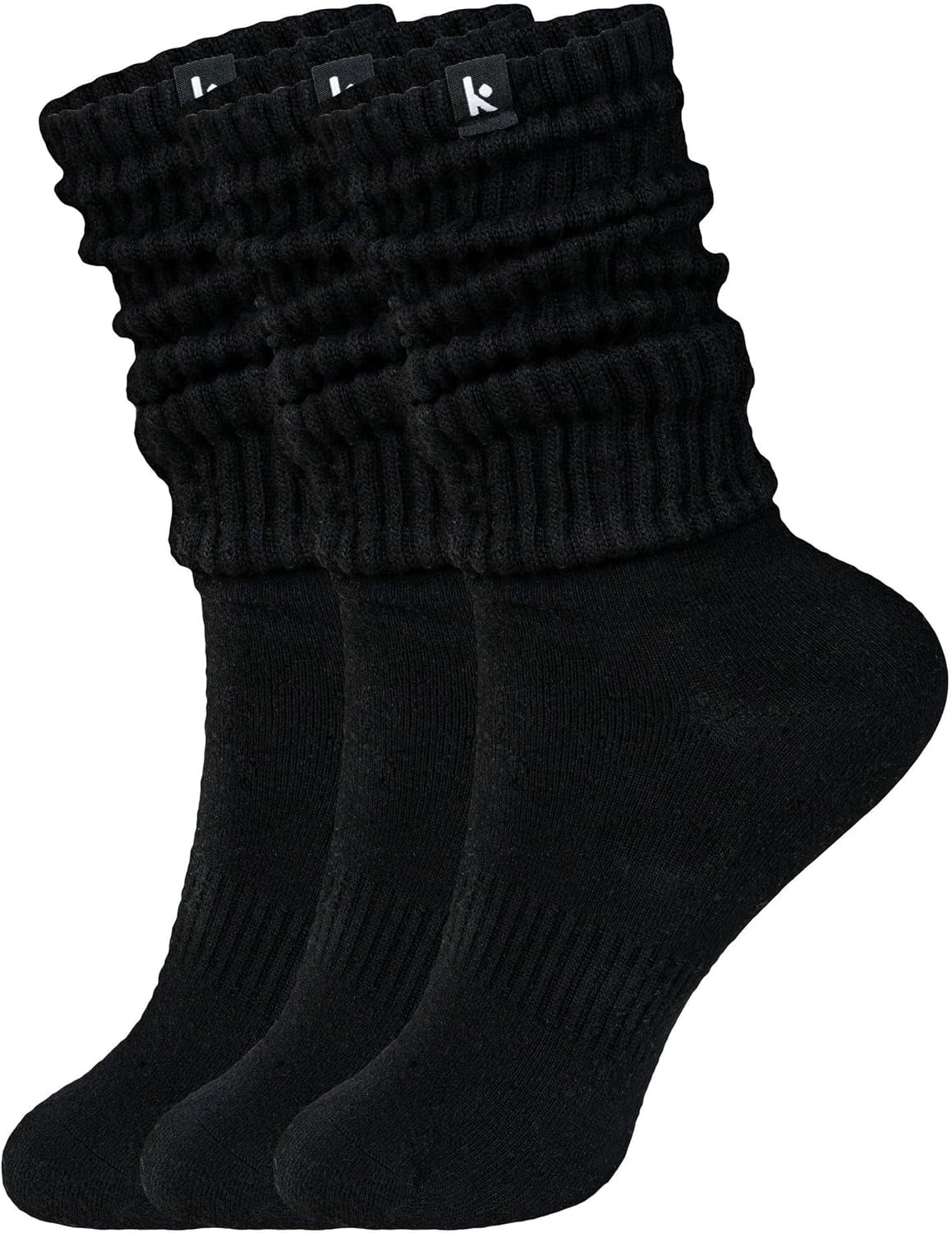 Scrunch Boot Socks for Women, Long Cozy Slouch Crew, 3 Pairs