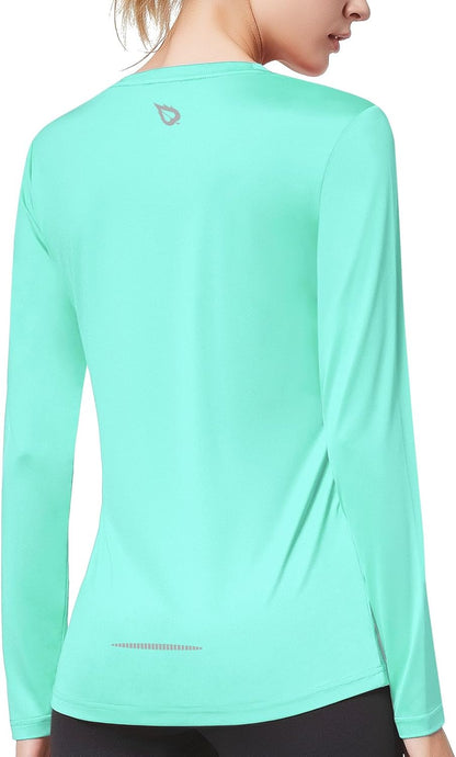 Long Sleeve Workout Tops for Women Running Shirts Quick Dry Athletic