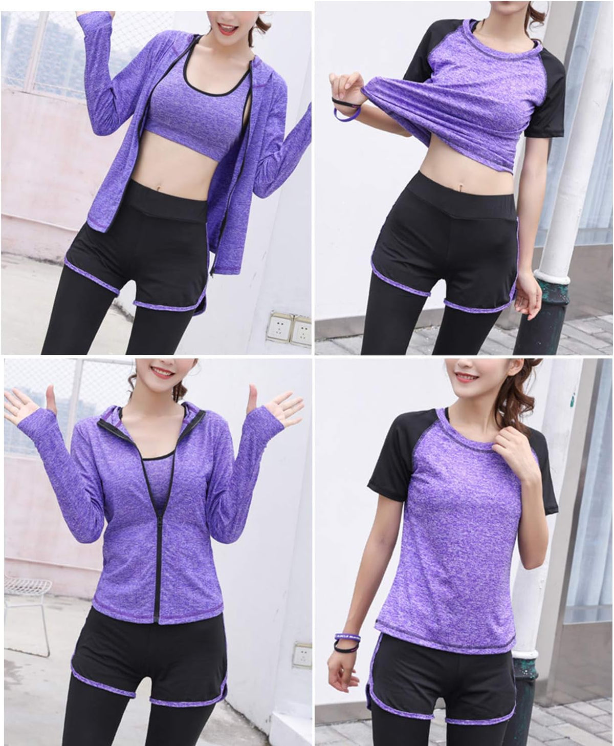 5 Piece Matching Workout Sets for Women Yoga Gym Athletic Pilates Outfits